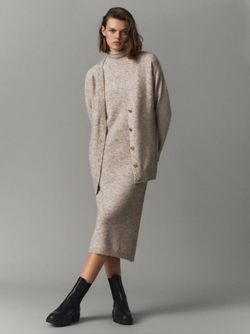 Massimo Dutti Cardigan and Sleeveless dress